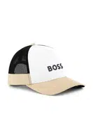 Dětská bavlněná kšiltovka BOSS béžová barva, s potiskem, J51687