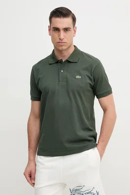 Bavlněné polo tričko Lacoste zelená barva