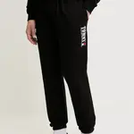 Bavlněné tepláky Tommy Jeans pánské, černá barva, s potiskem, DM0DM22145