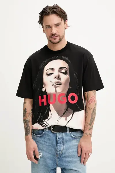 Bavlněné tričko HUGO Duwedie