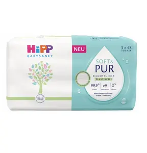 Hipp Babysanft Čisticí vlhčené ubrousky Soft & Pur 3x48 ks