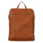 Dámský kožený batůžek kabelka světle hnědý - ItalY Houtel