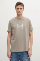 Bavlněné tričko Armani Exchange béžová barva, s potiskem, XM000545 AF10361