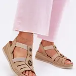 Dámské Sandály Na Klínu S Ozdobami Béžové Inblu