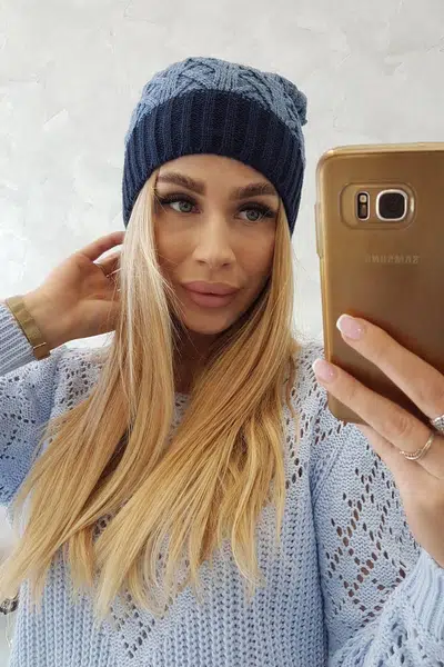 Kesi Čapica s fleece Bibiana K264 námornícka modrá + rifle