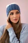 marka niezdefiniowana Čapica s fleece Paris K212 biela+denim farba