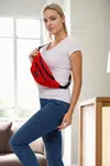 72422 Dewberry Unisex 2 Compartment Shoulder and Waist Bag-RED