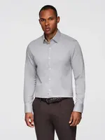 Ombre Men's SLIM FIT shirt in decorative fabric - gray
