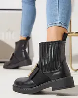 Resti Black women's ankle boots with Zenata ornament - Footwear