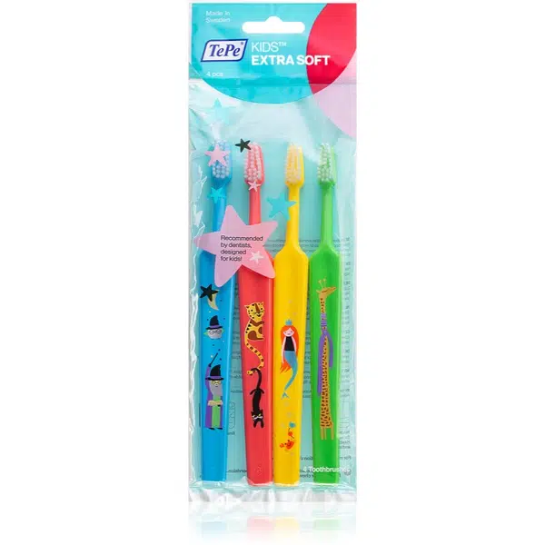TePe Kids Extra Soft zubné kefky extra soft 4 ks