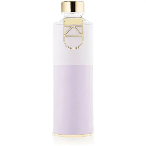 Equa Mismatch sklenená fľaša na vodu + obal z umelej kože farba Lila 750 ml