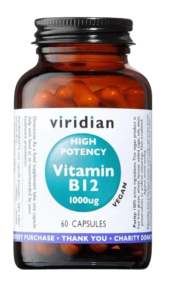 VIRIDIAN High Potency Vitamín B12 1000 ug, 60 kapsúl