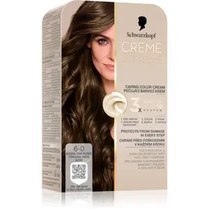 Schwarzkopf Creme Supreme permanentná farba na vlasy odtieň 6-0 Prirodzená tmavá blond 60 ml
