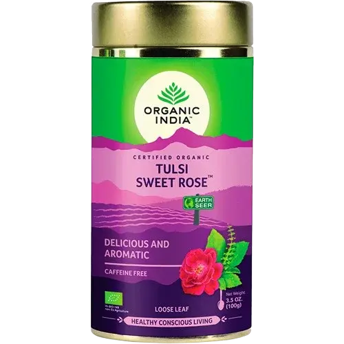 ORGANIC INDIA Sladká ruža BIO, plech 50 x 2 g