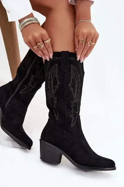 Kozačky Kovbojky Dámské Na Podpatku Vyhřívané Vinceza