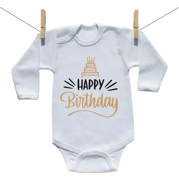 Boodyy Body s dlhým rukávom Happy birthday 86 (12-18 mesiacov)