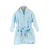 XKKO BIO Bavlnený župan Organic - Grey Stars, 12-24m, modrý