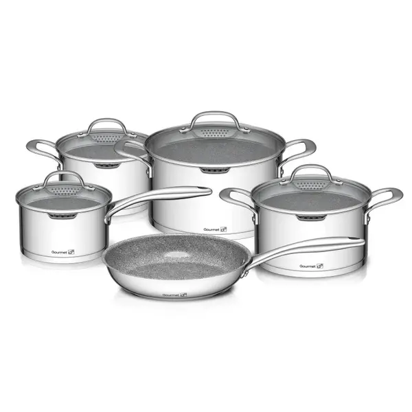 G21 Sada riadu Gourmet Miracle s cedidlom, 9 dielov, nerez / greblon