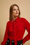 Marisse Red Tie-Neck Shirt