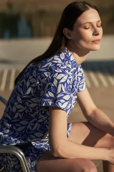 Marisse Women's Shirt L-Ko-4348 L.Navy