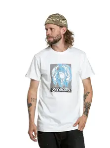 Meatfly pánské tričko Stencil White | Bílá | Velikost S | 100% bavlna