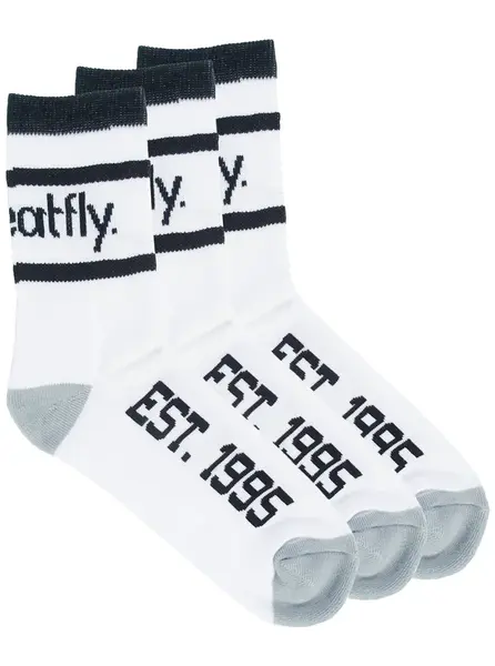 Meatfly ponožky Long Triple Pack White | Bílá | Velikost S