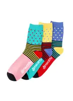 Meatfly ponožky Stripes Dot socks Triple Pack | Mnohobarevná | Velikost S/M