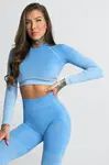 Gym Glamour Crop-Top bezešvý Blue Ombre, XS, modrá