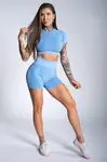 Gym Glamour Kraťásky bezešvé Blue Ombre, XS, modrá