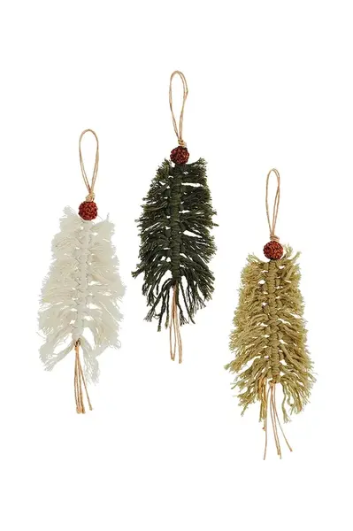 Závěsná vánoční dekorace Madam Stoltz 20 cm 3-pack více barev