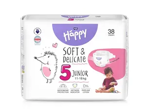 Happy Soft&Delicate 5 dětské pleny 11-18kg 38ks