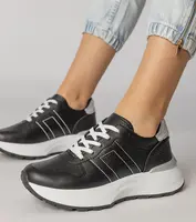 Gemre Black sports sneakers with silver insert Lenkuta