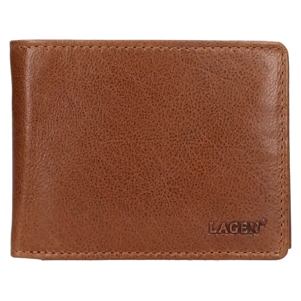 Pánská kožená peněženka Lagen Autom - hnědá