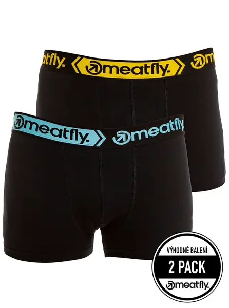 Meatfly pánské boxerky Balboa Boxershorts Double Pack Black | Černá | Velikost S