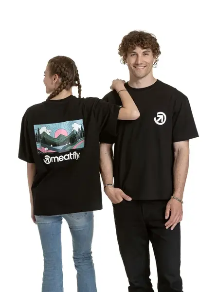 Meatfly unisex tričko Cachuma Black Blured | Černá | Velikost L/XL | 100% bavlna