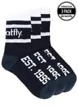 Unisex ponožky meatfly long triple pack černá s