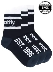 Unisex ponožky meatfly long triple pack černá s