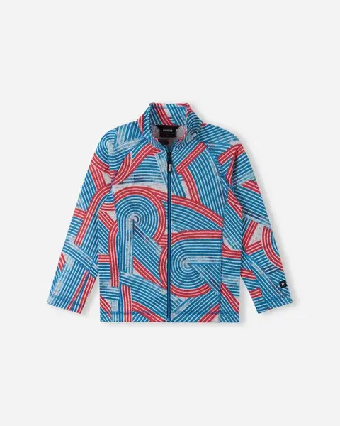 Dětská fleecová mikina reima niksini modrá/červená 122