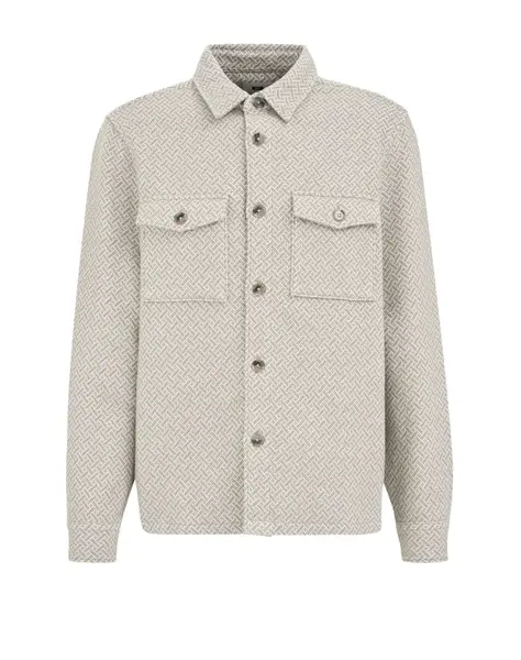 WE Fashion Prechodná bunda  sivobéžová / biela