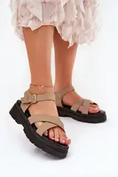 Boto Dámské sandály na platformě z eko kůže khaki Gevinniser