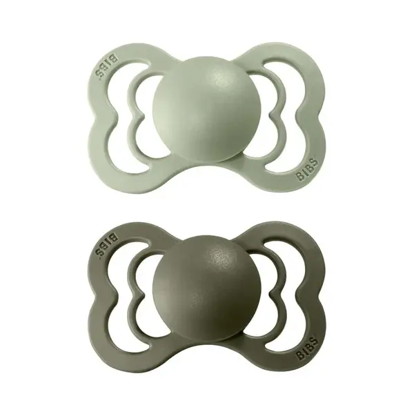 BIBS Supreme symetrické cumlíky z prírodného kaučuku 2ks - veľkosť 1 - Sage / Hunter Green