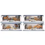 Sada Model Svět zvířat s figurkou, trakařem a koňmi - světle a tmavě hnědý a šedý koník