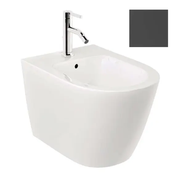 Kludi Resa R - Závesný bidet, otvor na batériu, matná čierna 23BIW0139