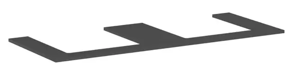 Hansgrohe Xilesa E - Doska pod umývadlo, 138x55 cm, 2 výrezy, matná sivá 54274760