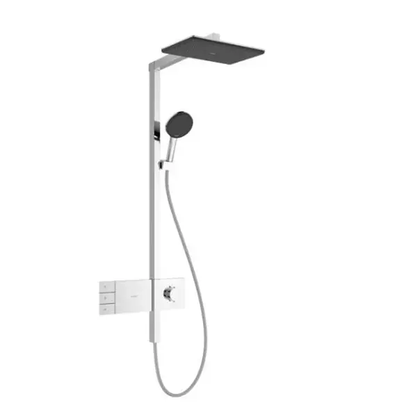 Hansgrohe Raindance Alive Q - Sprchový set s termostatom, 21x34 cm, 3 prúdy, EcoSmart, chróm 24591000