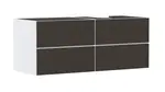 Hansgrohe Xevolos E - Umývadlová skrinka, 137x56x55 cm, 4 zásuvky, matná biela/textilná tmavá sivá 54239660