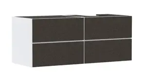 Hansgrohe Xevolos E - Umývadlová skrinka, 137x56x55 cm, 4 zásuvky, matná biela/textilná tmavá sivá 54239660