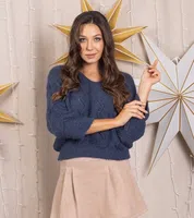 Gemre Soft dark blue sweater with long sleeves