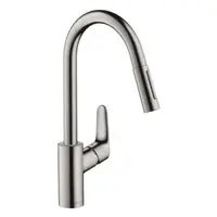 Hansgrohe Focus M41 - Dřezová baterie M4116-H240 s výsuvnou sprškou, sBOX, vzhled nerezu 73880800