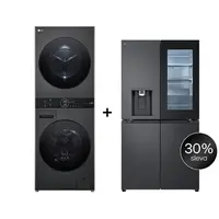 SET - LG WashTower WT1210BBF + Chladnička InstaView™ GMG960EVEE